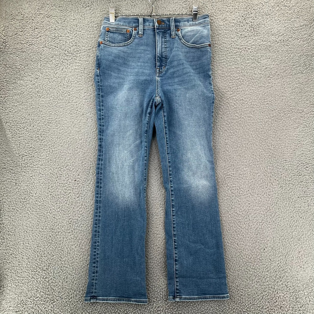 Madewell Women's Jeans Cali Demi-Boot Size 27 (Fits 28x27) Distressed Whisker